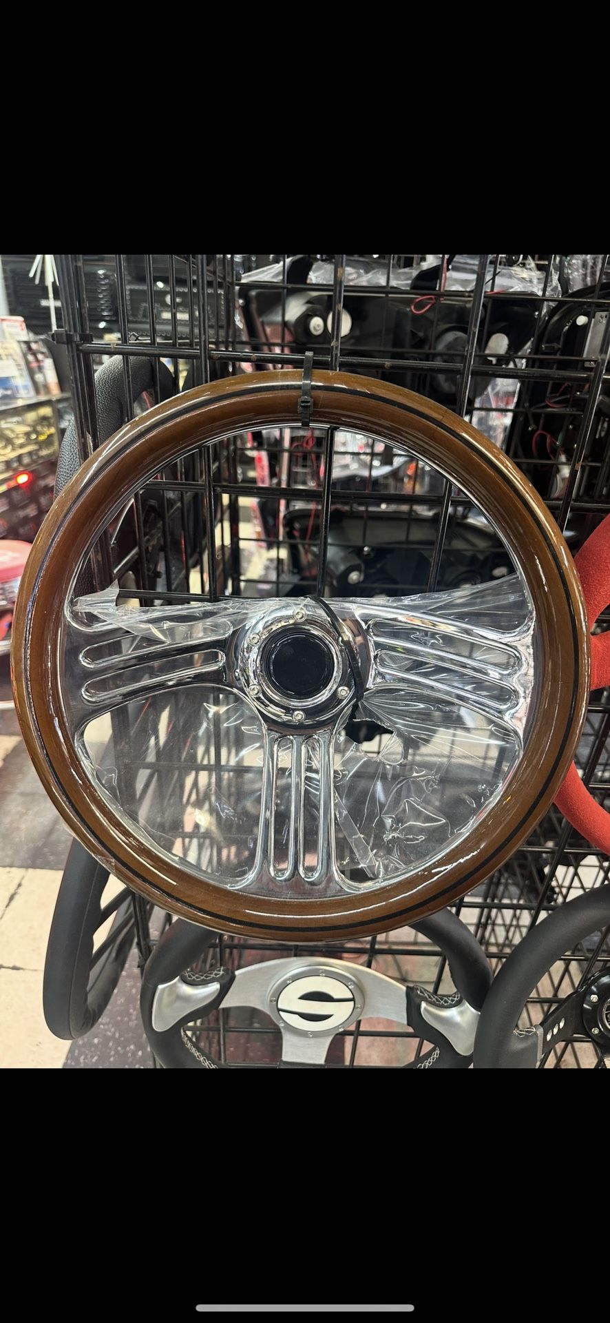 Universal Wood Style 3 Split Spoke Steering Wheel