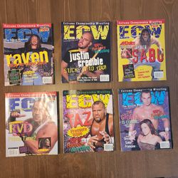 ECW Wrestling Magazine Lot Of 6 Extreme Championship Wrestling Magazines Vintage