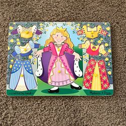 Melissa & Doug Wooden Peg Puzzle - Princess Dress-Up