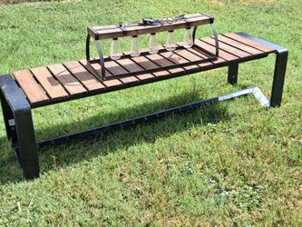 Lakeside outdoor bench with light