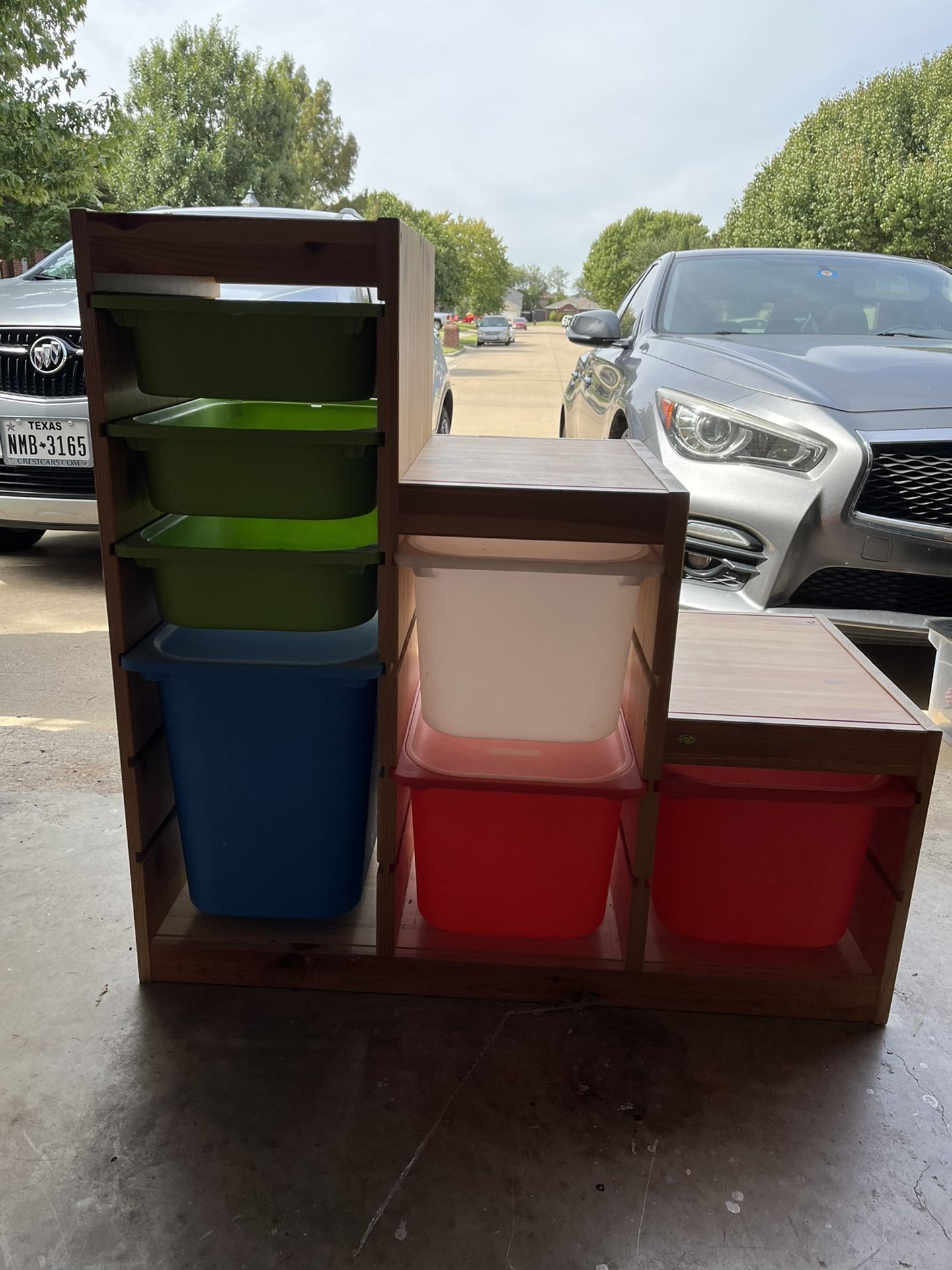 Trofast Storage Unit With Buckets And Lids