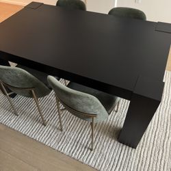 Crate & Barrel Black Dining Table (65”)