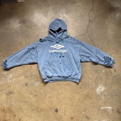 Balenciaga 3B Distressed Hoodie BNWT