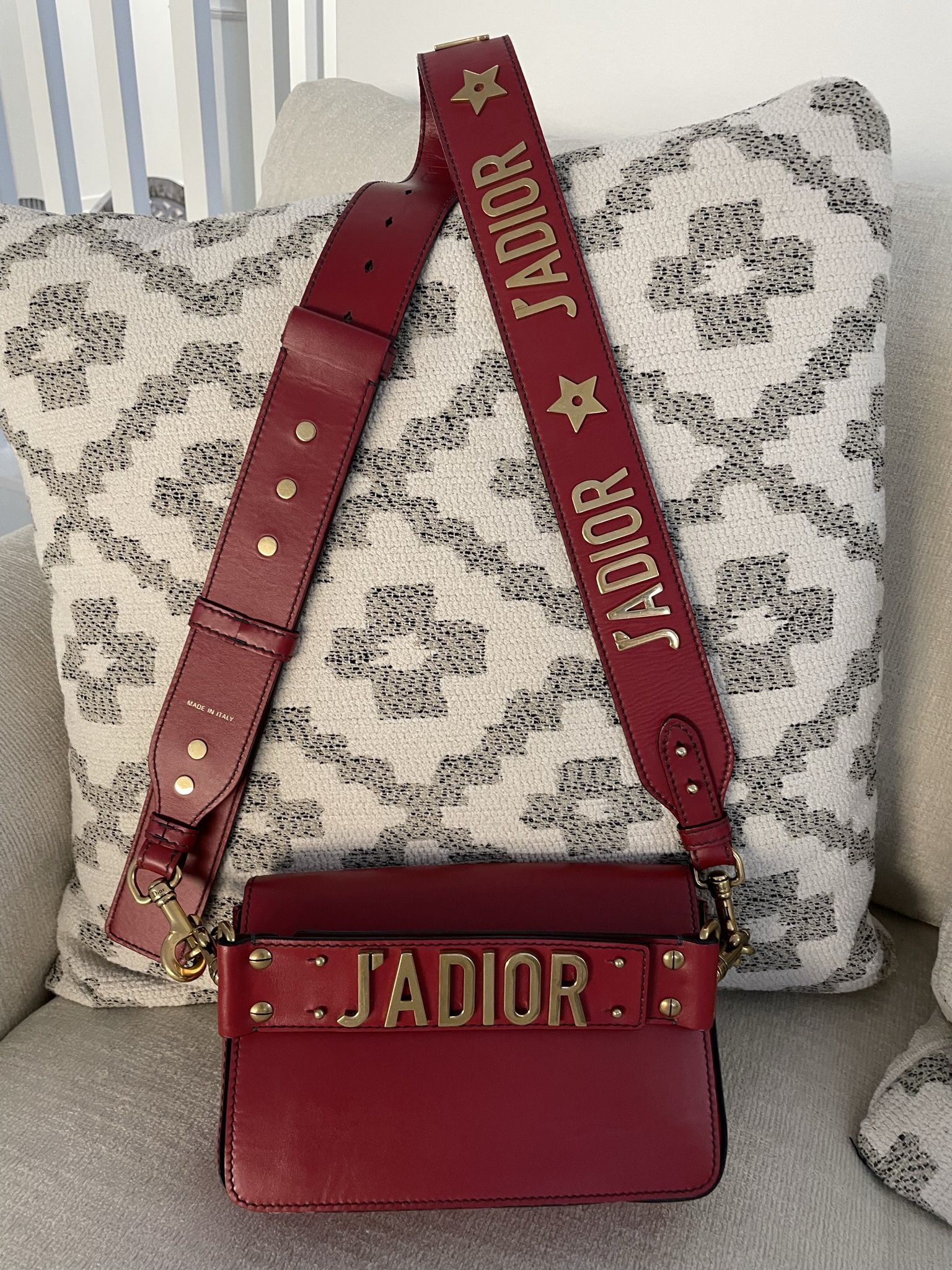 Christian Dior J’adior Clutch Bag With Extra Strap Red