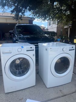 White LG Washer & Dryer