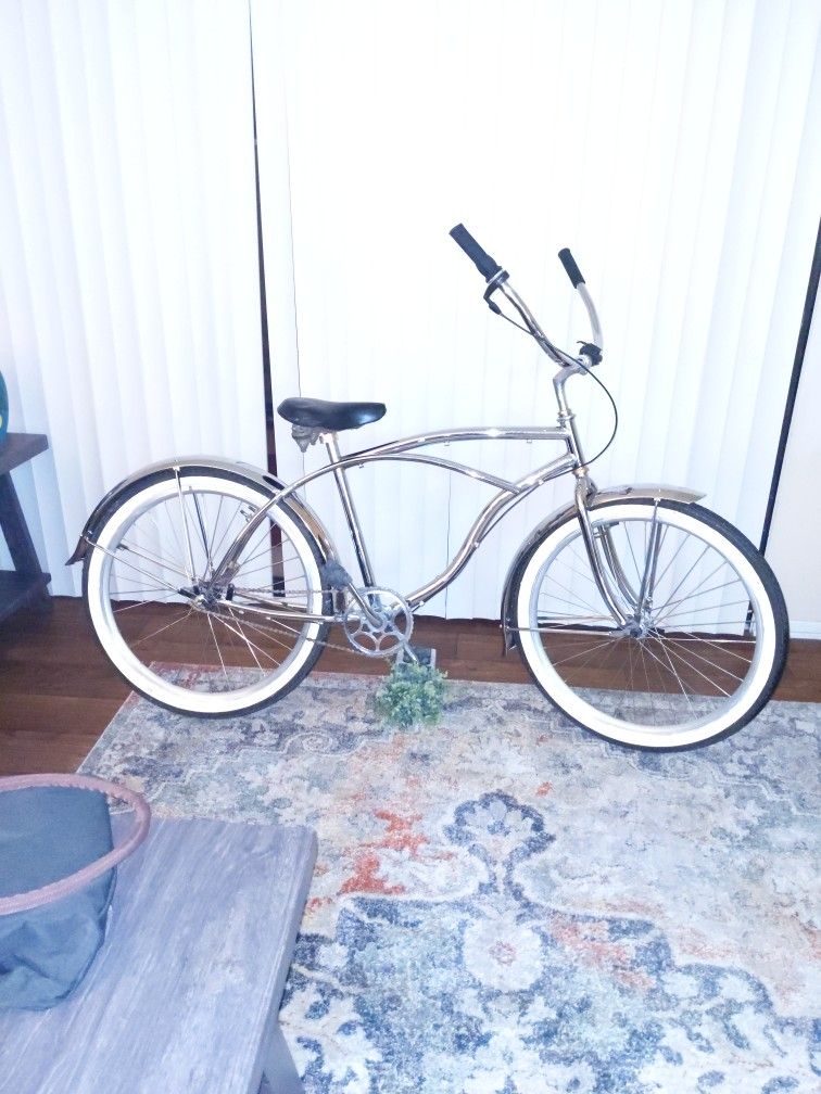 ALL CHROME BEACH CRUISER BIKE