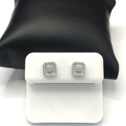 925 Sterling Silver 0.29CT MOISSANITE Screw Back Stud Unisex Earrings 