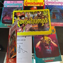 R.L. Stine signed Goosebumps collectors tin