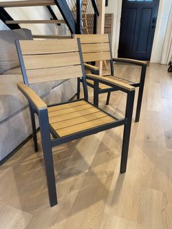 Pellebant Aluminum Frame Stackable Patio Dining Chairs - Set of 2
