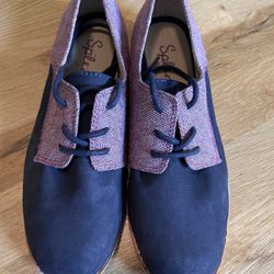 Splendid Purple and Blue Leather Oxford Shoes