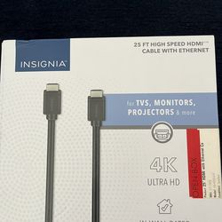 Insignia - 25' 4K Ultra HD In-Wall HDMI Cable - Black