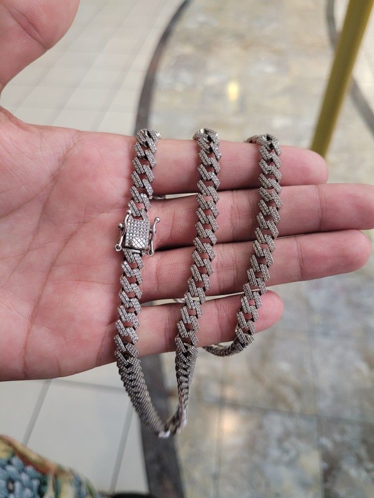 Silver Cuban Chain [20 Inch] Cz