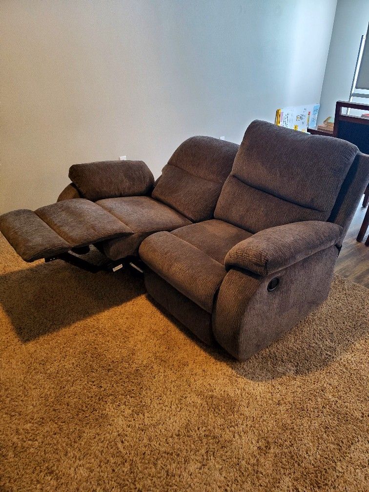 Grey Reclining Loveseat