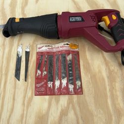 Chicago Electric Reciprocating Saw Kit-61884-Like New—Quick Bld. Release, Blades, 8’ Cord