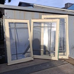 4 -Leaded Glass Window 21x34 Grids 