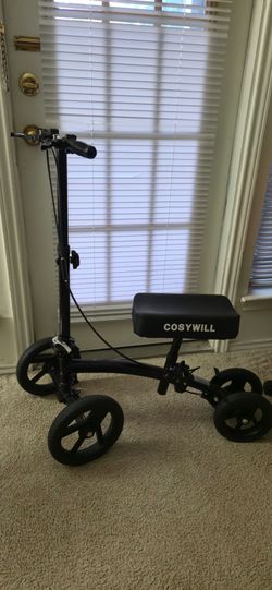 COSYWILL Knee Scooter,Economy Knee Walker with Dual Braking System,Foldable Scooter for Foot Injuries,Compact Crutches Alternative,Black
