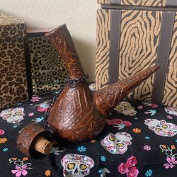 Vintage Leather Wine Flask