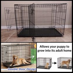 🐾 48” Brand New Double Door Puppy Dog Crate / Kennel with Divider 🐾