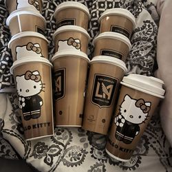 Limited Edition LAFC hello Kitty Coffee Cups 