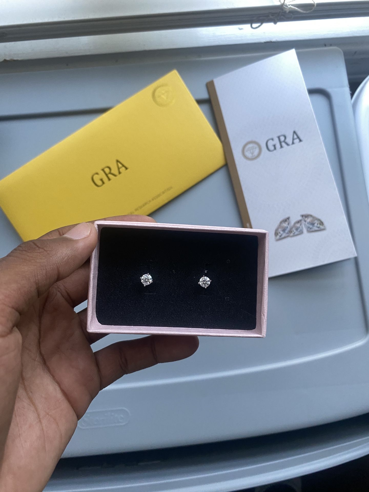* BEST OFFER * Moissanite Earrings GRA APPROVED/Passes Diamond Tester