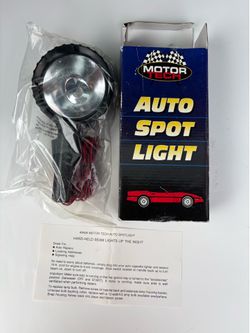 Vintage Motor Tech Auto Spot Light #9426 NOS Sealed Bag 12V Handheld Spotlight