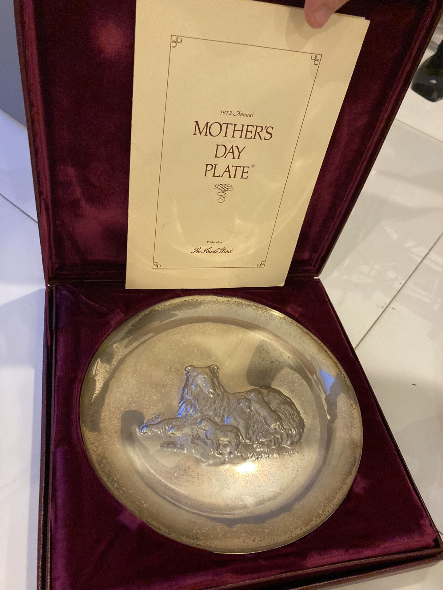 1972 Lincoln Mint Sterling Silver Mother’s Day plate
