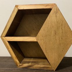 Wooden Faux Cube Shelf, Small