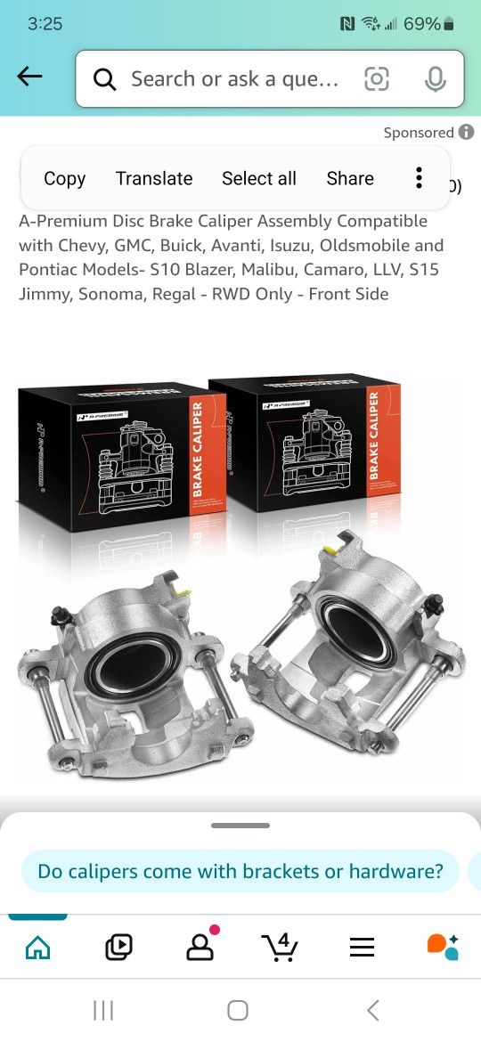 A-Premium Disc Brake Caliper Assembly Compatible with Chevy, GMC, Buick, Avanti, Isuzu, Oldsmobile and Pontiac Models- S10 Blazer, Malibu, Camaro, LLV