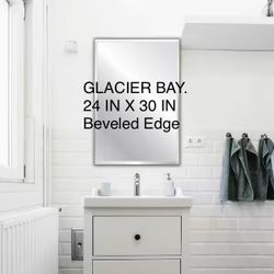 GLACIER BAY. 24 IN X 30 IN Beveled Edge Frameless Mirror