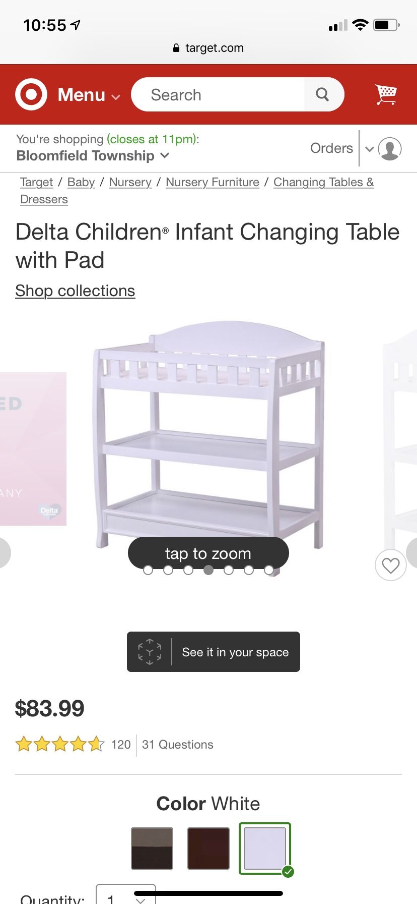 Changing table