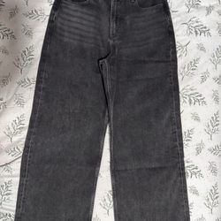 IDLT basics wide-leg black jeans tapered