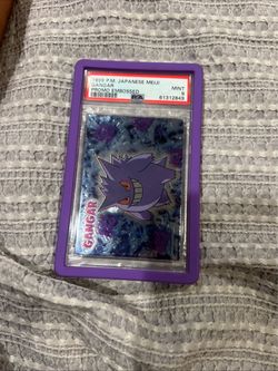 1999 Pokemon Japanese Meiji Promo Embossed Gangar Gengar PSA 9