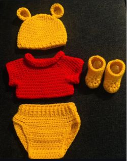 Handmade Crochet Costume - Winnie the Pooh
