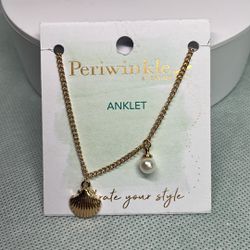 Sea Shell & Faux Pearl Anklet