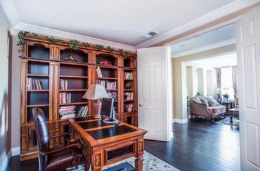 Traditional Wood Executive Desk and Bookcase Set
