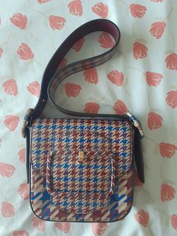 Tory Burch-Mini Sawyer Houndstooth Shoulder Bag-$458-LIKE NEW