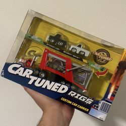 Car Tuned Rigs Custom Car Carrier w/ 2 Cars ‘87 Chevy C10 & ‘90 Chevy 454 SS