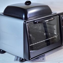 Elite Gourmet ERO-2008S Elite Cuisine 6-Slice Toaster Oven with Rotisserie and Grill/Griddle Top Black 23L capacity fits a 12”  #1109