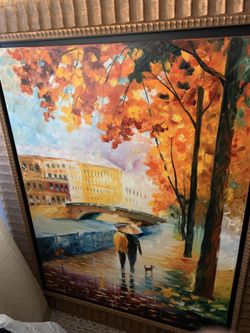 Original Leonid Afremov Oil Painting on Canvas 50x40 with frame