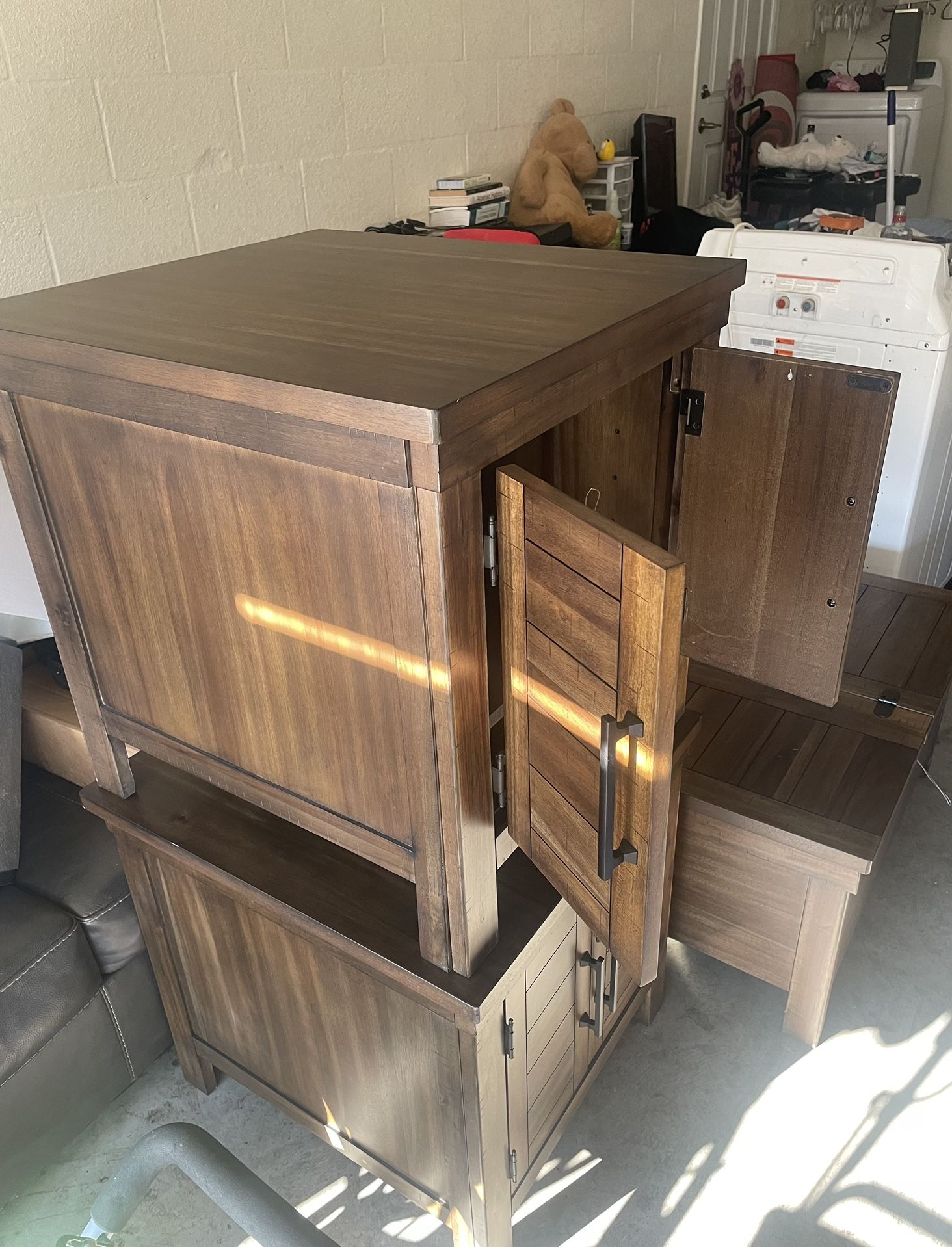 Wood Coffee Table And End Tables