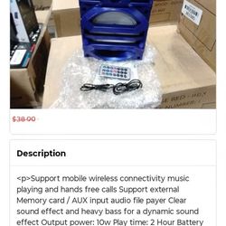 Portable blue tooth speaker