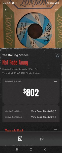 Vintage 1964 Rolling Stones 45rpm London Records with jacket sleeves