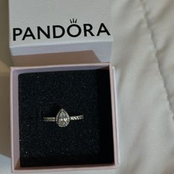Sterling Silver Pear Pandora Ring