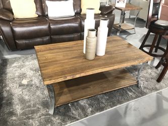 Brand new coffee table rusitc with modern legs