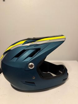 Bell Full Face Mountain Bike BMX Helmet Size Medium M Blue Yellow Visor