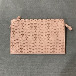 Loft Blush Pink Laser-Cut Clutch no Strap 
