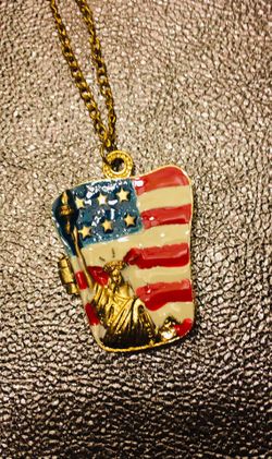 American Flag Magnetic Locket Pendant Necklace