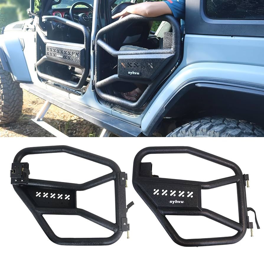 Rear Doors Set Off Road Fit for 2018-2024 Jeep Wrangler JL,Special Fashion Outlook Design with Big Size Tube,Rear