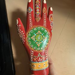 Vintage Painted Wooden Hand