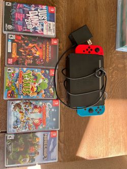 Nintendo Switch with 5 Games and Charger